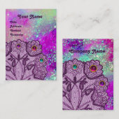 PAARSE LACE-STROMEN EN KLEURSTONEN VISITEKAARTJE (Voorkant / Achterkant)