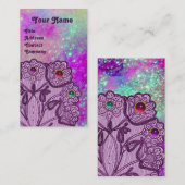PAARSE LACE-STROMEN EN KLEURSTONEN VISITEKAARTJE (Voorkant / Achterkant)