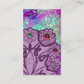 PAARSE LACE-STROMEN EN KLEURSTONEN VISITEKAARTJE (Achterkant)