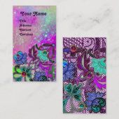 PAARSE LACE-STROMEN EN KLEURSTONEN VISITEKAARTJE (Voorkant / Achterkant)