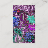 PAARSE LACE-STROMEN EN KLEURSTONEN VISITEKAARTJE (Achterkant)