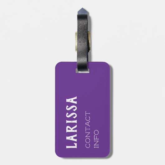 Paarse Lacrosse Mijn Bagagelabel van het hart (Achterkant verticaal)