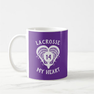 Paarse Lacrosse Mijn hart Koffiemok