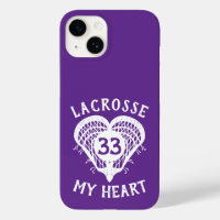 Paarse Lacrosse My Heart Hoesje-Mate iPhone Case