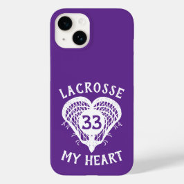 Paarse Lacrosse My Heart Hoesje-Mate iPhone Case