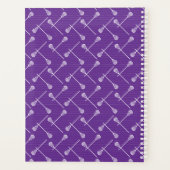Paarse Lacrosse White Sticks gepatterd Planner (Achterkant)