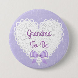 Paarse Lacy Oma-to-be Baby shower Button