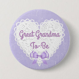 Paarse Lacy overgrootmoeder-to-be Baby shower Butt Ronde Button 7,6 Cm