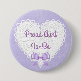 Paarse Lacy Trotse Tante-to-Be Baby shower Button