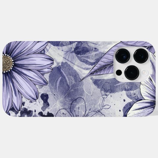 Paarse lade Waterverf handtekening Case-Mate iPhone Case (Achterkant (horizontaal))