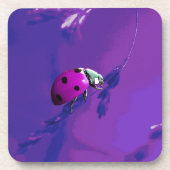 Paarse Ladybug Bier Onderzetter (Voorkant)