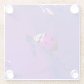 Paarse Ladybug Glazen Onderzetter (Achterkant)