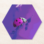 Paarse Ladybug Kartonnen Onderzetters (Voorkant)