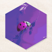 Paarse Ladybug Kartonnen Onderzetters (Voorkant)