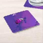 Paarse Ladybug Kartonnen Onderzetters (Gebogen)