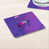 Paarse Ladybug Kartonnen Onderzetters (Schuin)