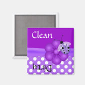  Paarse Ladybug Vaatwasser Magneet (Voorkant / Achterkant)