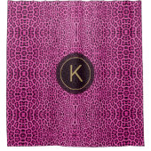 Paarse lak voor huidafdrukken - Aangepast Initiaal Douchegordijn (Voorkant)