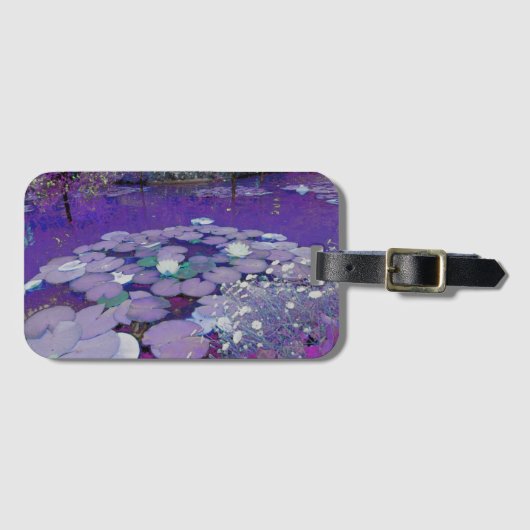 Paarse Lake Dreaming Bagagelabel (Voorkant (horizontaal))