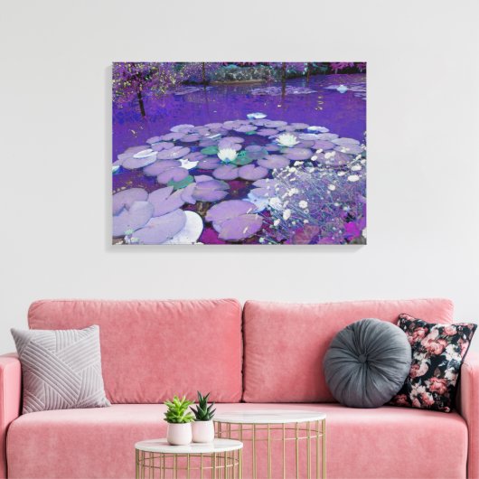 Paarse Lake Dreaming Canvas Afdruk (Insitu (Woonkamer))