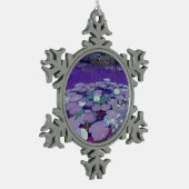 Paarse Lake Dreaming Tin Sneeuwvlok Ornament (Links)