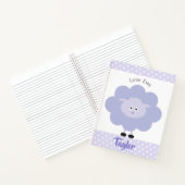 Paarse Lamb Love Ewe Custom Name Script Schattige Notitieboek (Binnen)