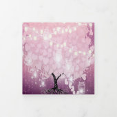 Paarse lampjes Blush roze hartwrijving Drieluik Uitnodiging (Cover)