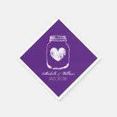 Paarse land chic mason jar bruiloft servetten (Hoek)