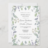 Paarse Land Waterverf Bloem Rehearsal Dinner Kaart (Voorkant)