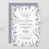 Paarse Land Waterverf Bloem Rehearsal Dinner Kaart (Voorkant / Achterkant)