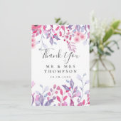 Paarse land Wildbloemen bloemenbruiloft Kaart (Staand voorkant)