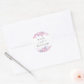 Paarse land Wildbloemen Ronde Sticker (Envelop)