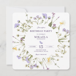 Paarse Landelijke Wilde Bloemen Kaart