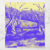 Paarse landen Yellow Skies Wijn Etiket (Enkel label)