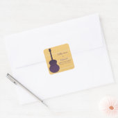Paarse landengitaar Sla de Sticker Datum op (Envelop)
