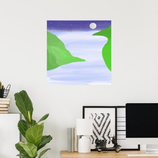 Paarse landscape poster (Thuiskantoor)