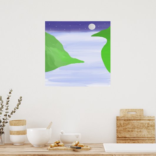 Paarse landscape poster (Keuken)