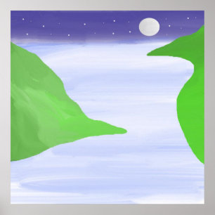 Paarse landscape poster