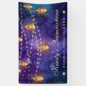 Paarse lantaarns String Lights Quinceanera Spandoek (Verticaal)