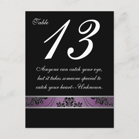 Paarse Lapis Damask-kaart Briefkaart (Voorkant)