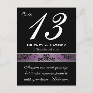 Paarse Lapis Damask-kaart Briefkaart