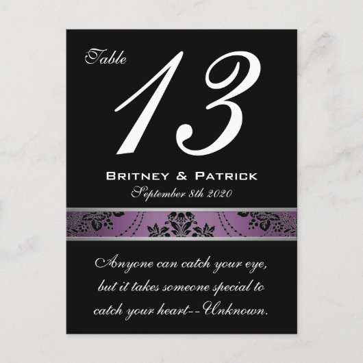 Paarse Lapis Damask-kaart Briefkaart (Voorkant)