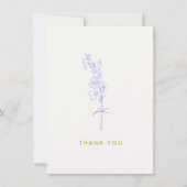 Paarse Larkspur Bloemen Dank u Notitiekaartje (Voorkant)