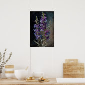 Paarse Larkspur Flower Art Print Poster (Keuken)