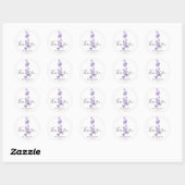 paarse larkspurs bloemen aquarel ronde sticker (Vel)