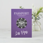 Paarse Las Vegas Passport Bewaar de datum Save The Date (Staand voorkant)