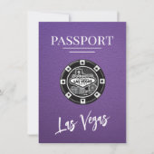 Paarse Las Vegas Passport Bewaar de datum Save The Date (Voorkant)