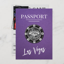 Paarse Las Vegas Passport Bewaar de datum Save The Date