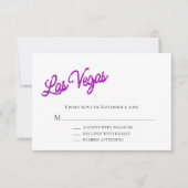 Paarse Las Vegas Sparkles Wedding RSVP Kaart (Voorkant)