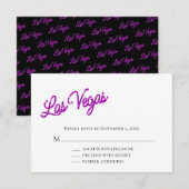 Paarse Las Vegas Sparkles Wedding RSVP Kaart (Voorkant / Achterkant)